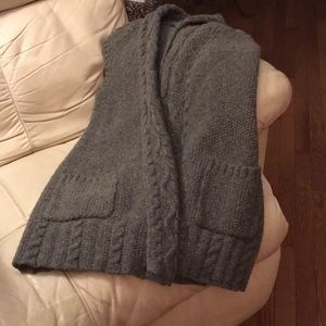 Long Moss grn. Eddie Bauer wool blend sweater vest